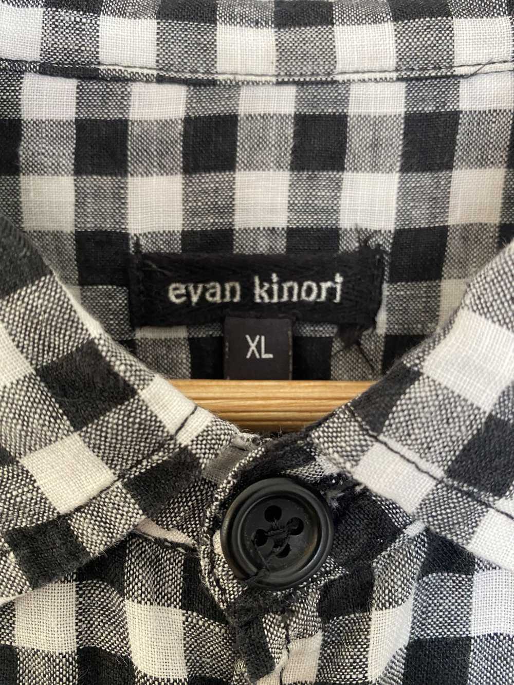 Evan Kinori Two Pocket Shirt - Linen Gingham - image 3