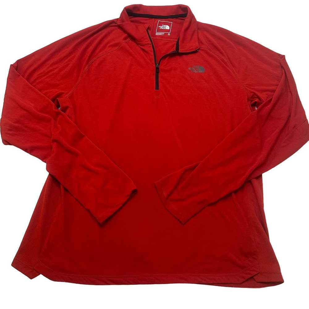 The North Face The North Face Red 1/4 zip pull ov… - image 1