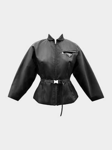 Prada 2020s Black Re-Nylon Jacket With Belt