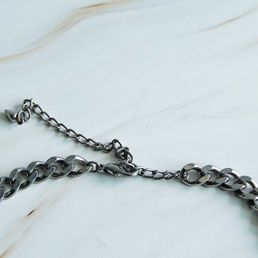 VINTAGE PARK LANE Silver Tone Choker necklace wit… - image 3