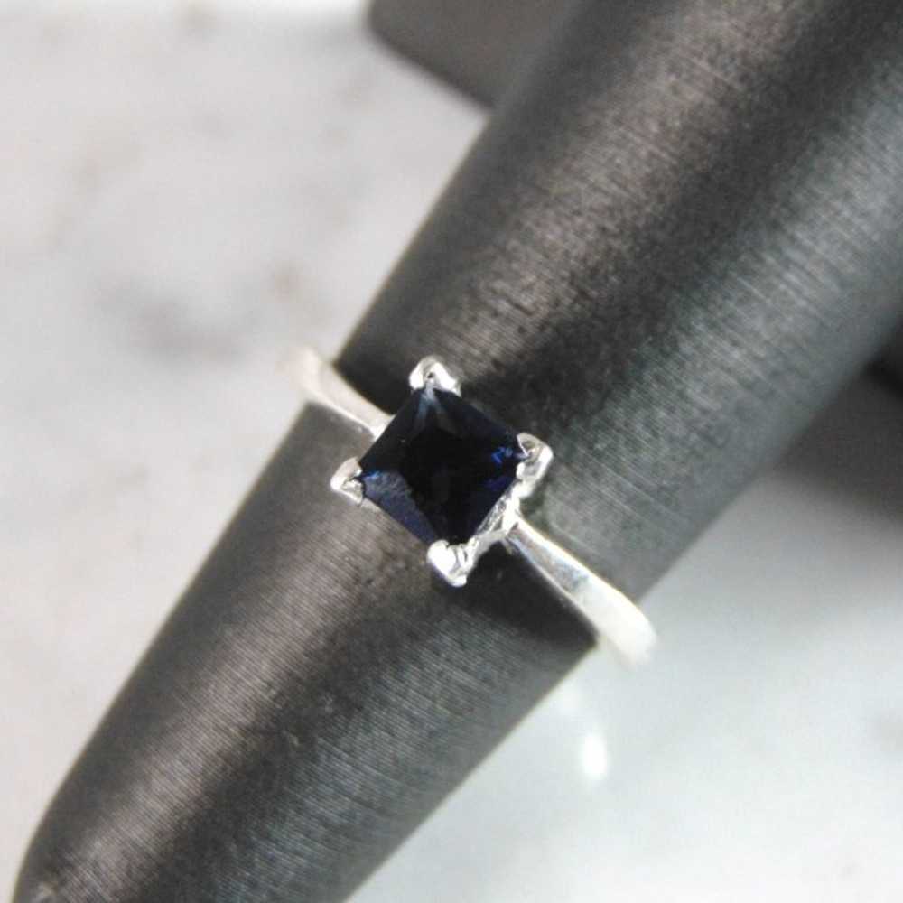 Womens Sterling Silver Ring w/ Sapphire Colored S… - image 1