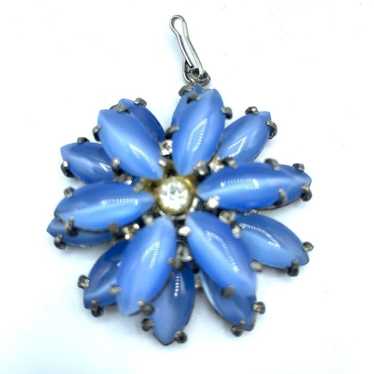 Vintage Juliana Style blue double starburst penda… - image 1
