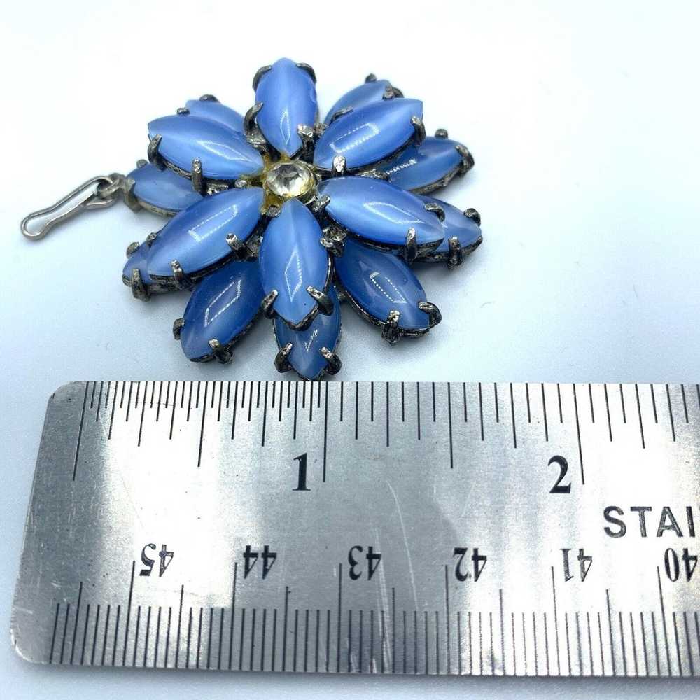 Vintage Juliana Style blue double starburst penda… - image 3
