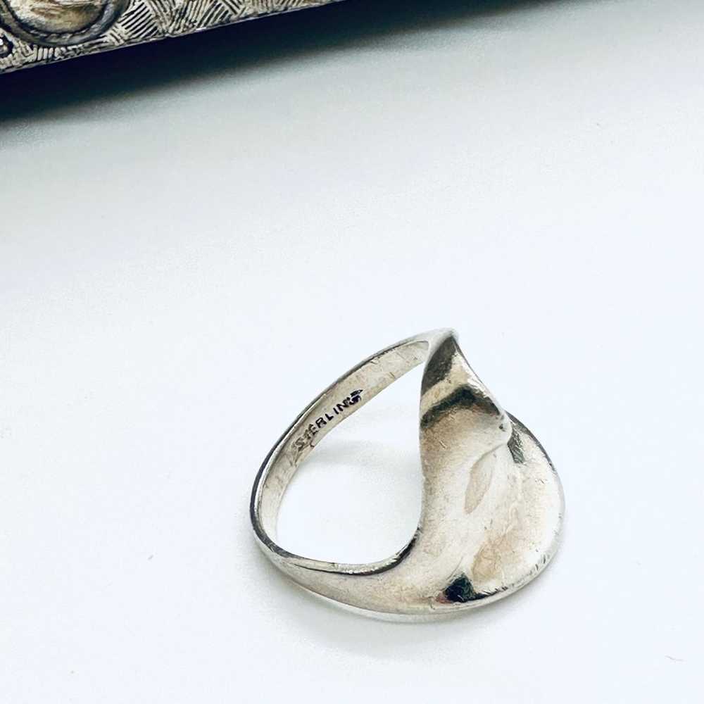 Vintage Modernist Silver Ring - image 3