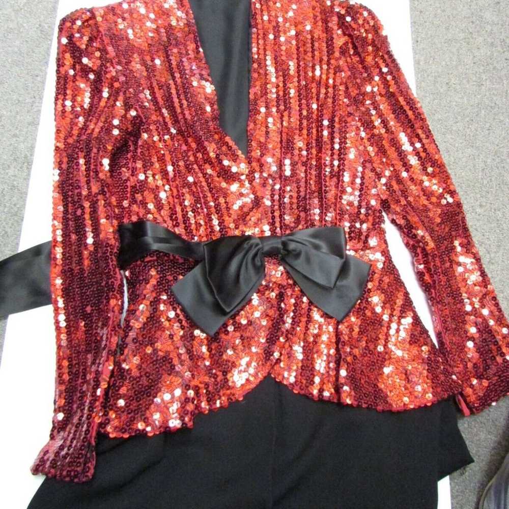 Vintage Neiman Marcus TRAVILLA Gown Red Sequin To… - image 9