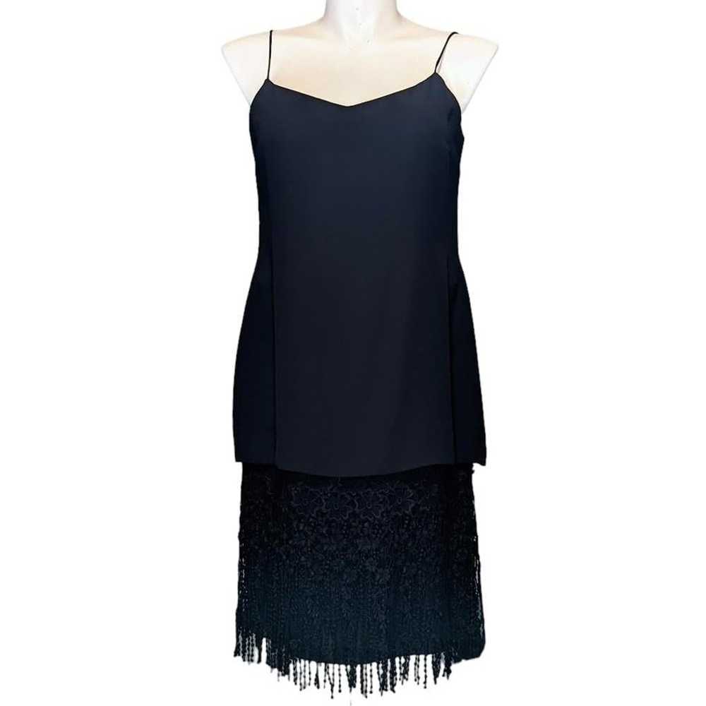 Vintage Celeste Slip Dress Black Crochet Lace Fri… - image 1