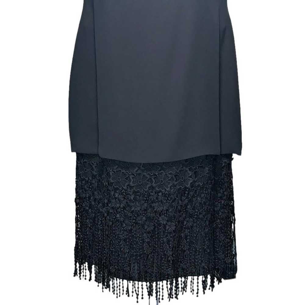 Vintage Celeste Slip Dress Black Crochet Lace Fri… - image 5