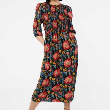 Joanie Belle poppy floral print puff sleeve Midi … - image 1