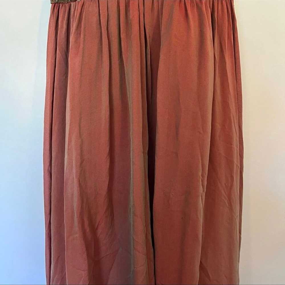 Cassandra Stone 100% Silk Beaded Halter Gown Size… - image 3