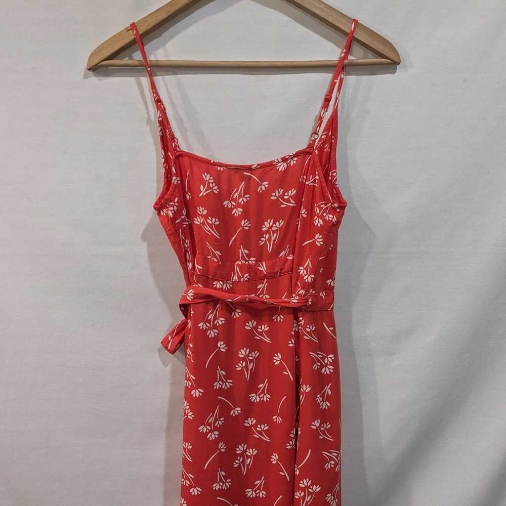 Aerie Red Coral Floral Spring & Summer Wrap Dress… - image 8