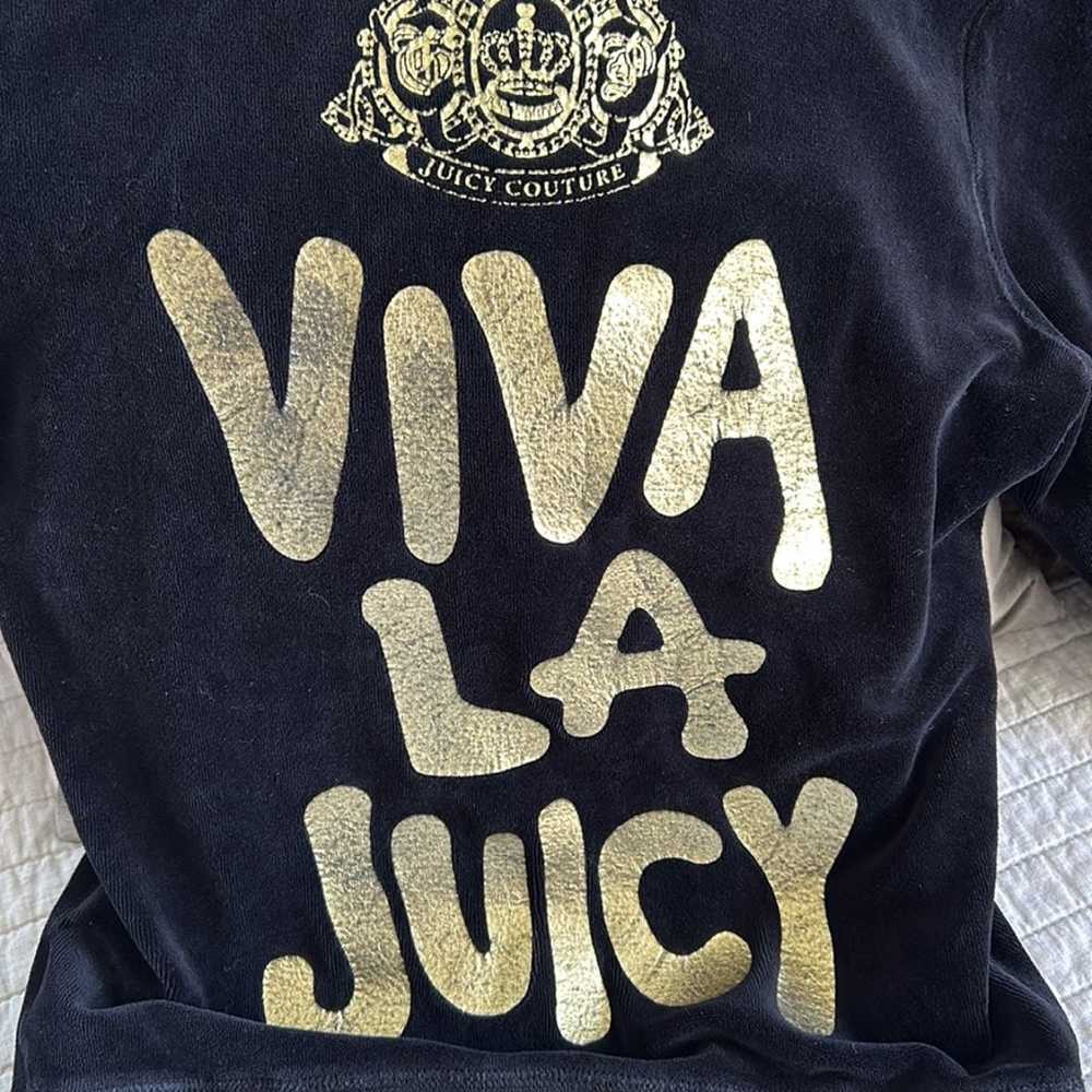 Juicy Couture rare Vtg Y2K black velour track jac… - image 2