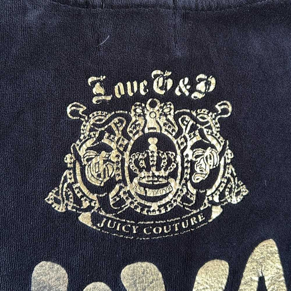 Juicy Couture rare Vtg Y2K black velour track jac… - image 3