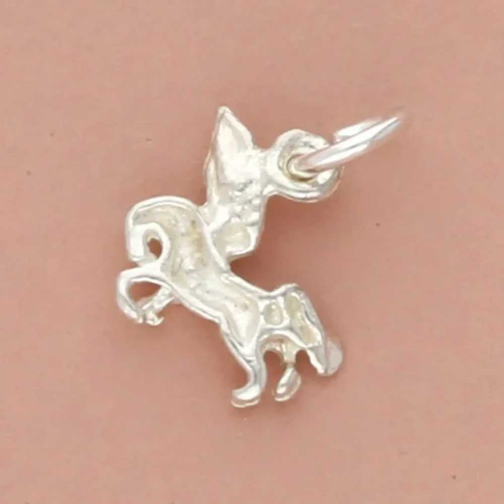 Sterling Silver Tiny Pegasus Horse Charm - image 4