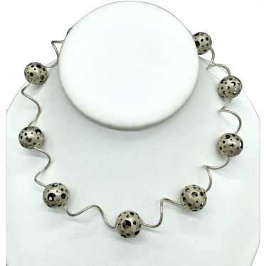 Elizabeth Garvin modern sterling choker necklace
