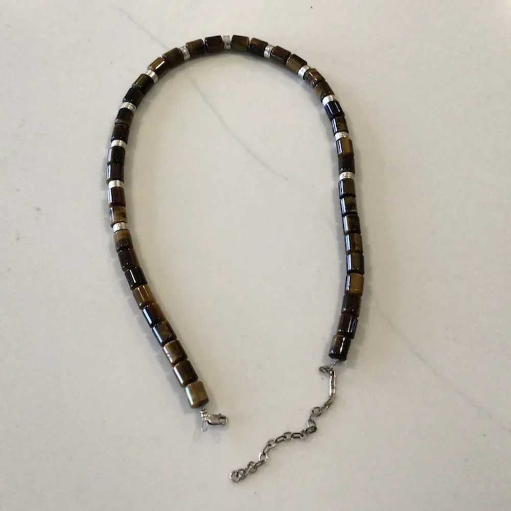 Sterling Silver Genuine Tiger Eye Necklace - image 5