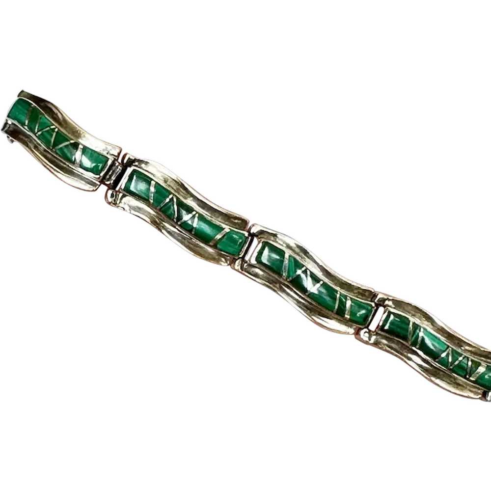 Sterling Malachite Bracelet - image 1