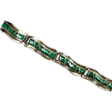 Sterling Malachite Bracelet - image 1