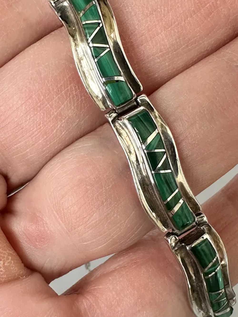 Sterling Malachite Bracelet - image 3