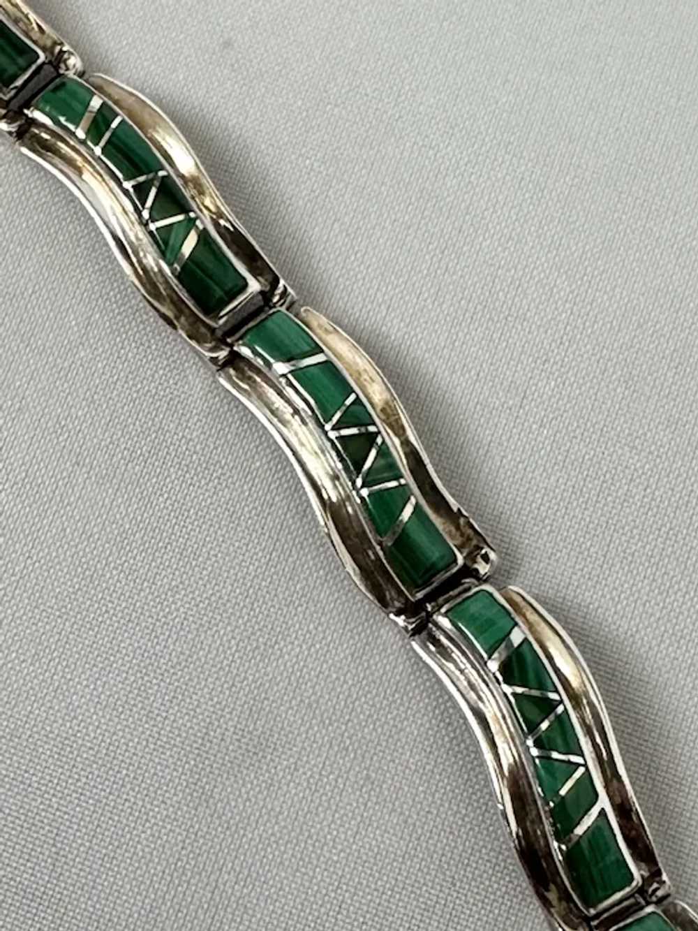 Sterling Malachite Bracelet - image 6