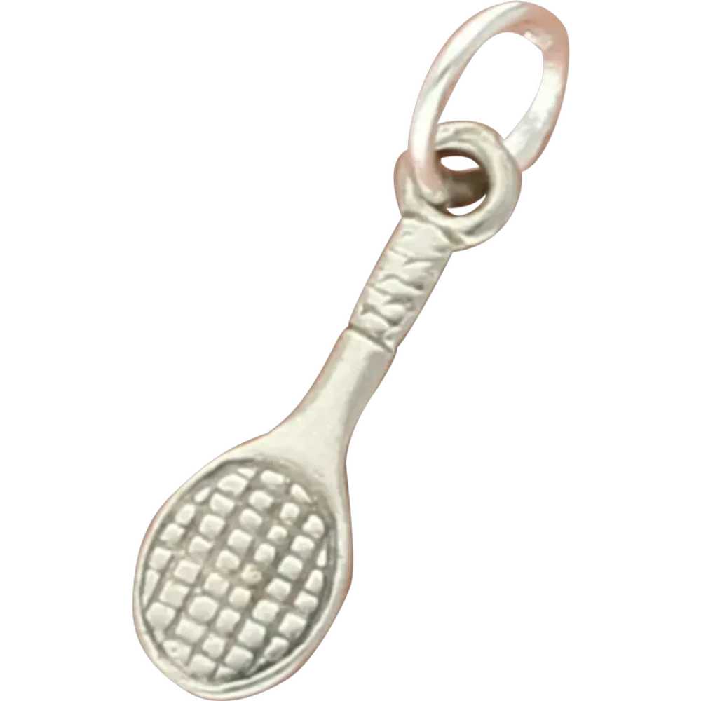 Sterling Silver Tiny Tennis Racket Charm - image 1