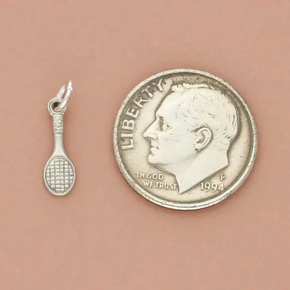 Sterling Silver Tiny Tennis Racket Charm - image 3