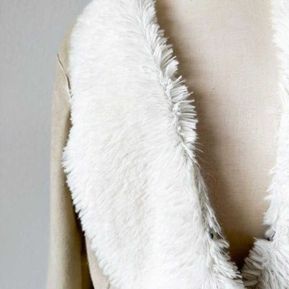 Hem & Thread Vintage Faux Suede Fur Lined Ivory C… - image 7