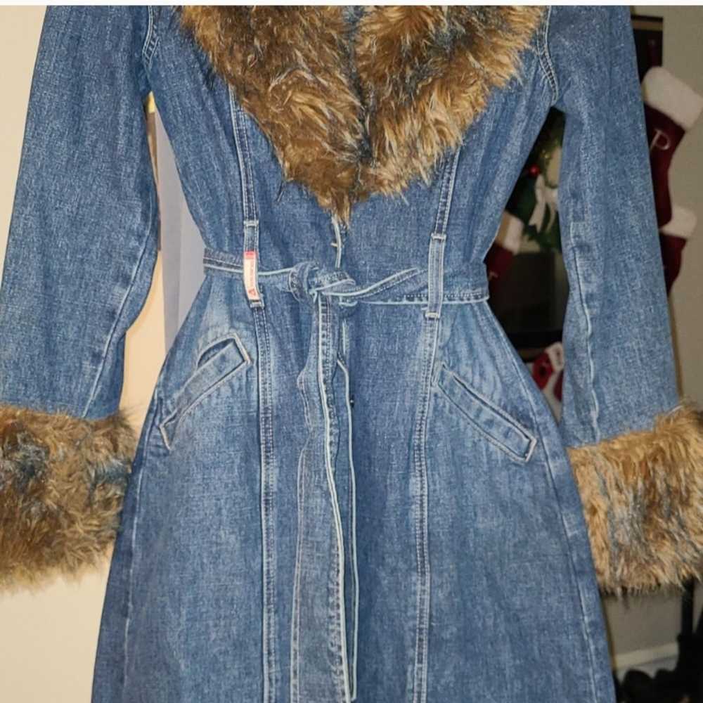 Vintage Guess Jean, Fur Collared Jacket! - image 11