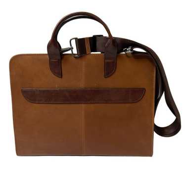 Jos. A. Banks Leather Briefcase Tan New - image 1