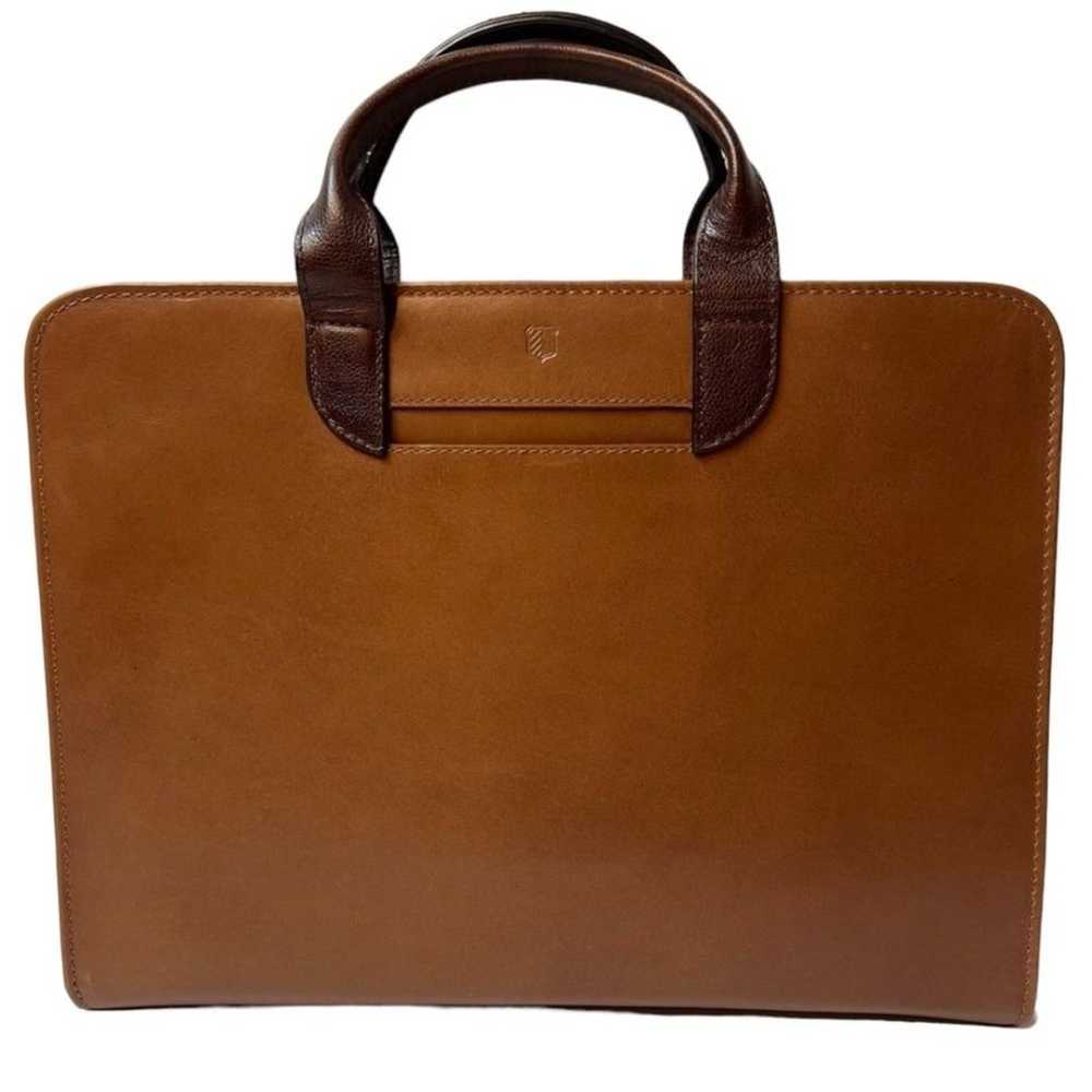 Jos. A. Banks Leather Briefcase Tan New - image 2