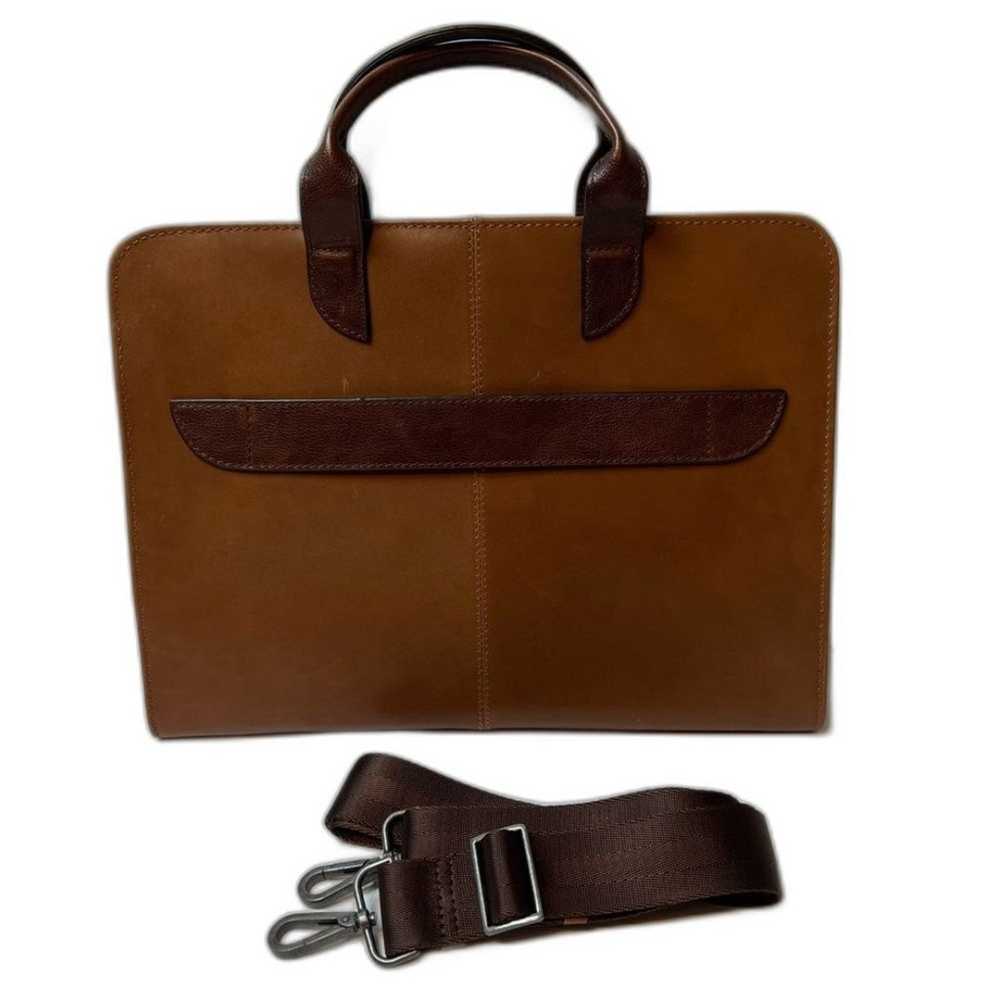 Jos. A. Banks Leather Briefcase Tan New - image 3