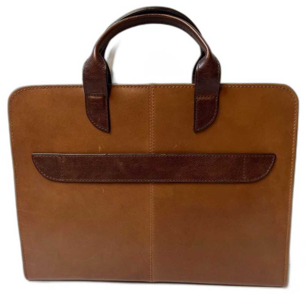 Jos. A. Banks Leather Briefcase Tan New - image 4