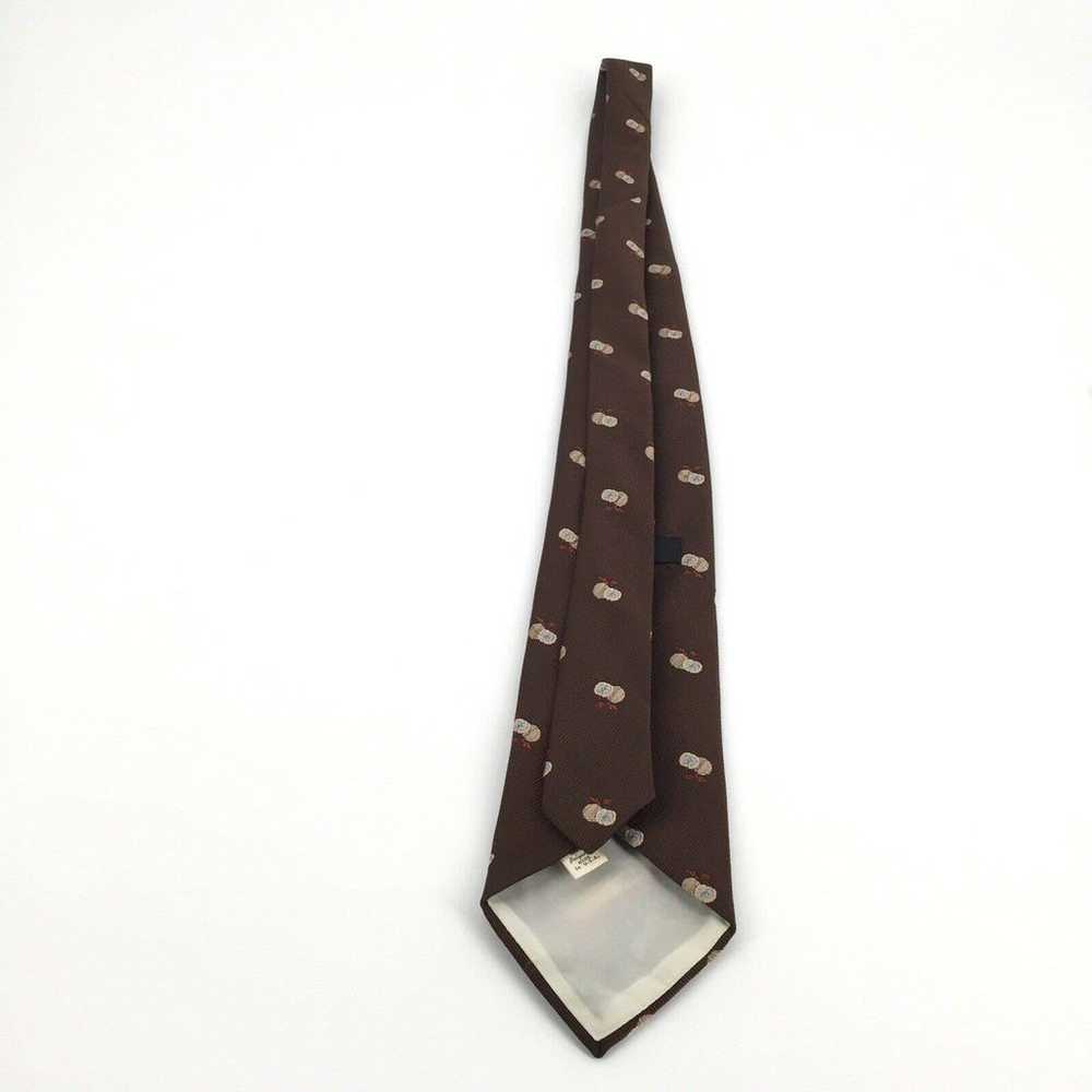Vintage Dark Brown Apple Print Neck Tie Teacher P… - image 4