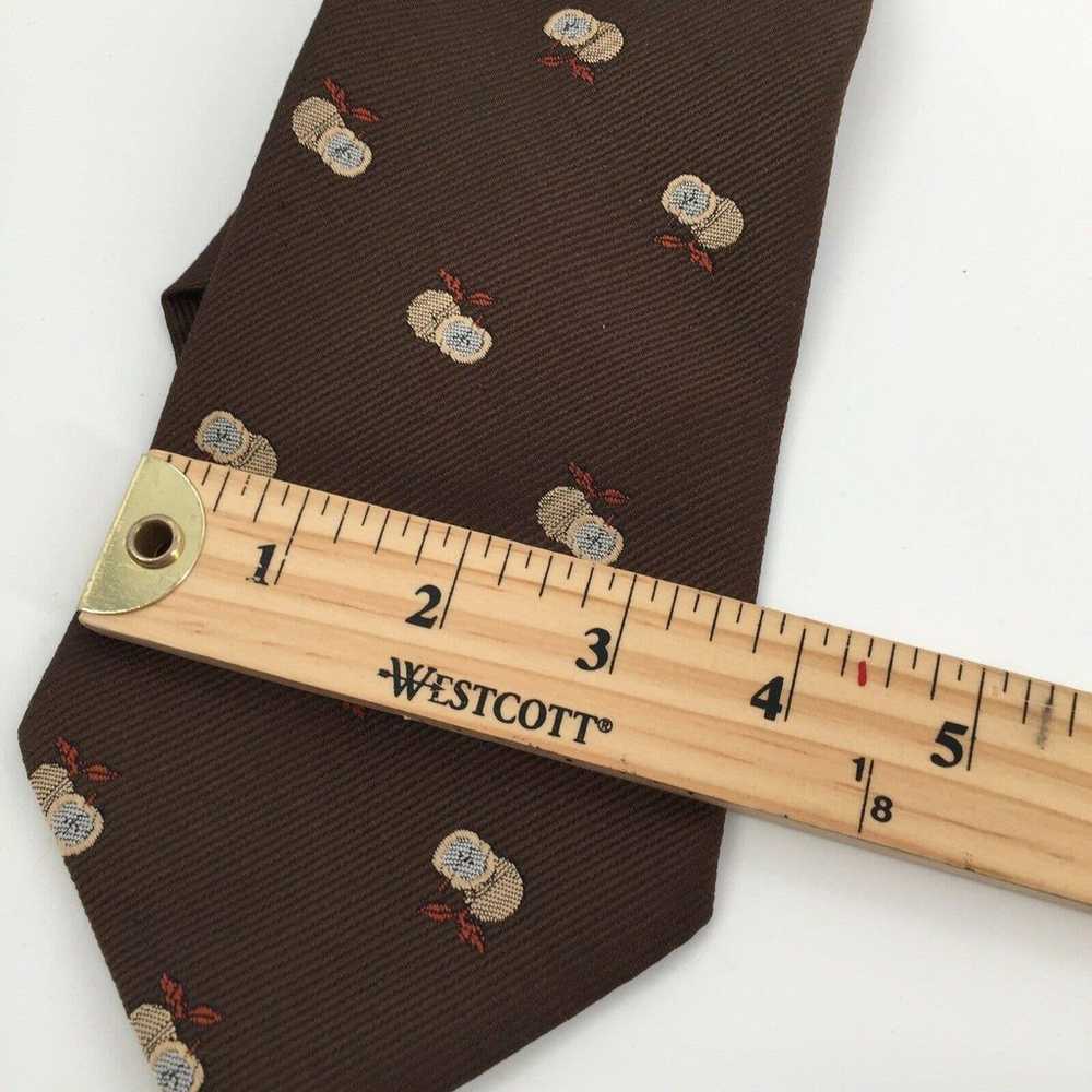 Vintage Dark Brown Apple Print Neck Tie Teacher P… - image 6
