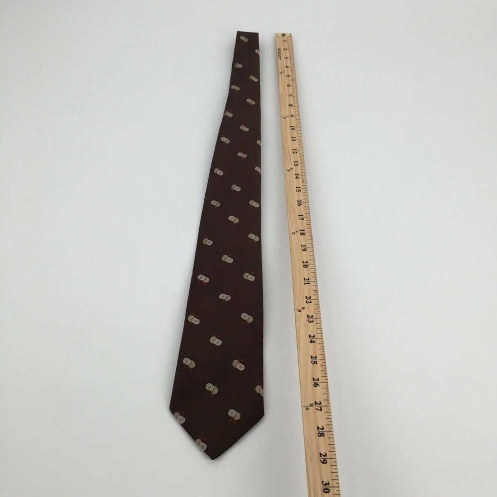 Vintage Dark Brown Apple Print Neck Tie Teacher P… - image 7