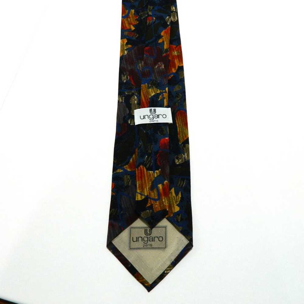 Vintage UNGARO Paris 100% Silk Tie Floral Multi-c… - image 2
