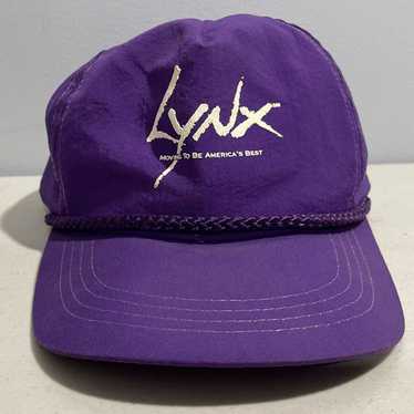Vintage Lynx Adjustable Snap Back Nylon Purple Hat