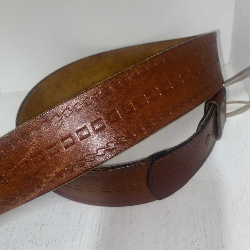 Men's Textan Harness Cowhide Leather Brown Wester… - image 3