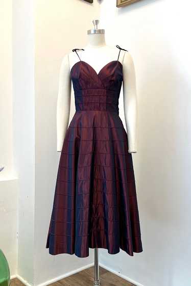 1950s Purple Iridescent Party Dress-XS