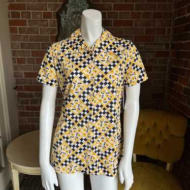 1970s Yellow & Black Top - image 1