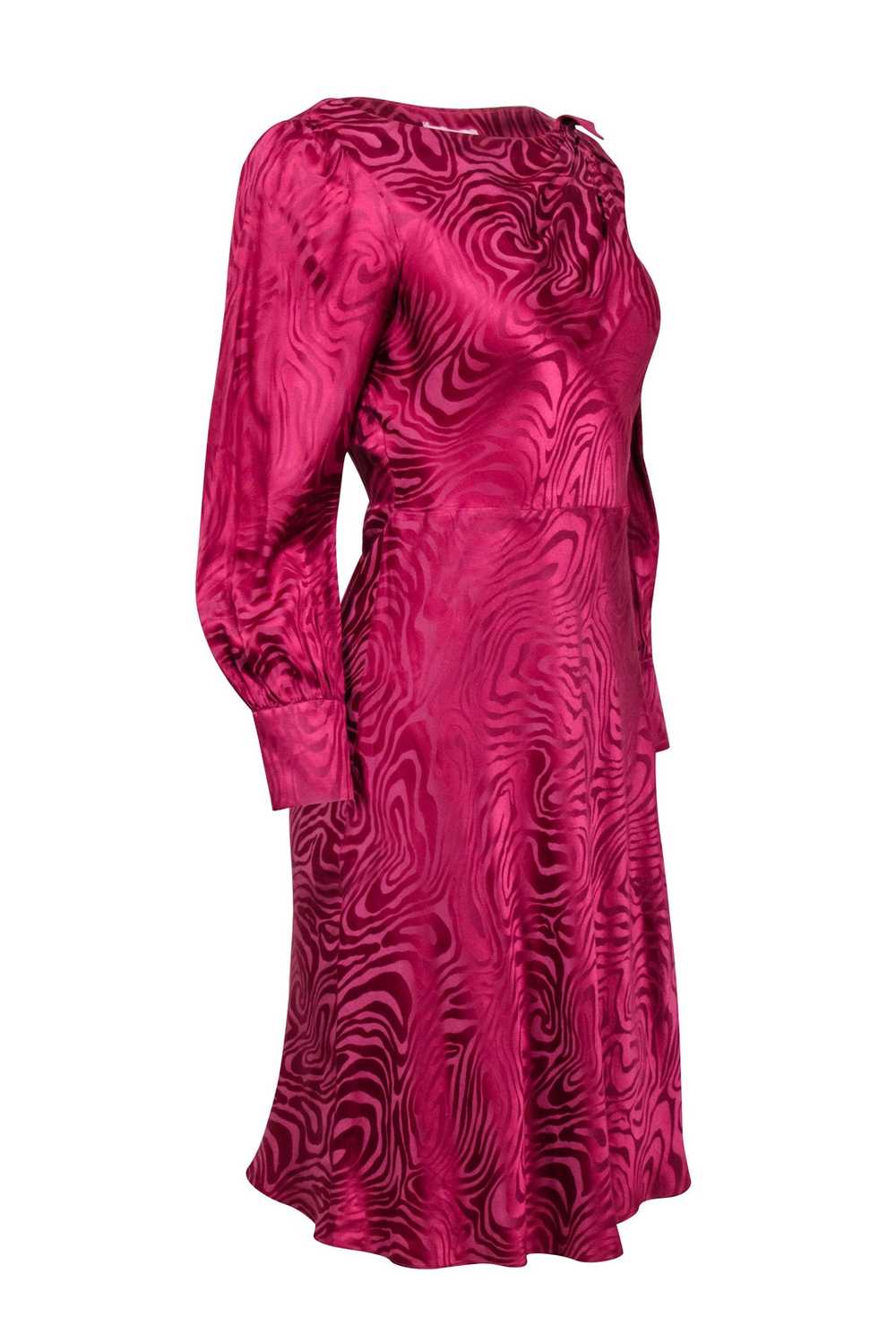 Rebecca Taylor - Pink Swirl Print Silk Blend A-Li… - image 2