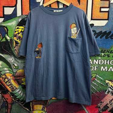 Vintage 90’s Looney Tunes Elmer Fudd Pocket Tee S… - image 1