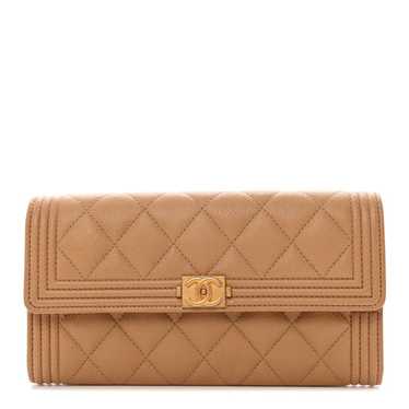 CHANEL Caviar Quilted Large Boy Gusset Flap Walle… - image 1