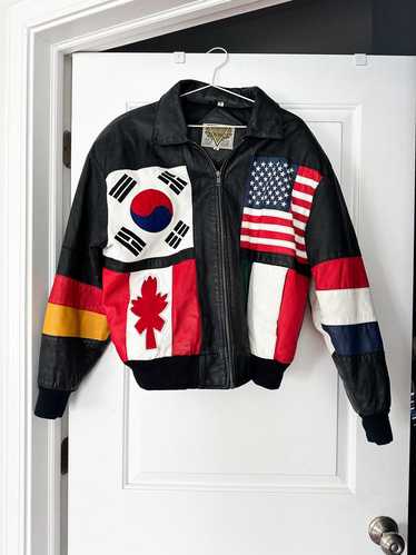 Phase 2 world flag leather jacket (M) | Used,…