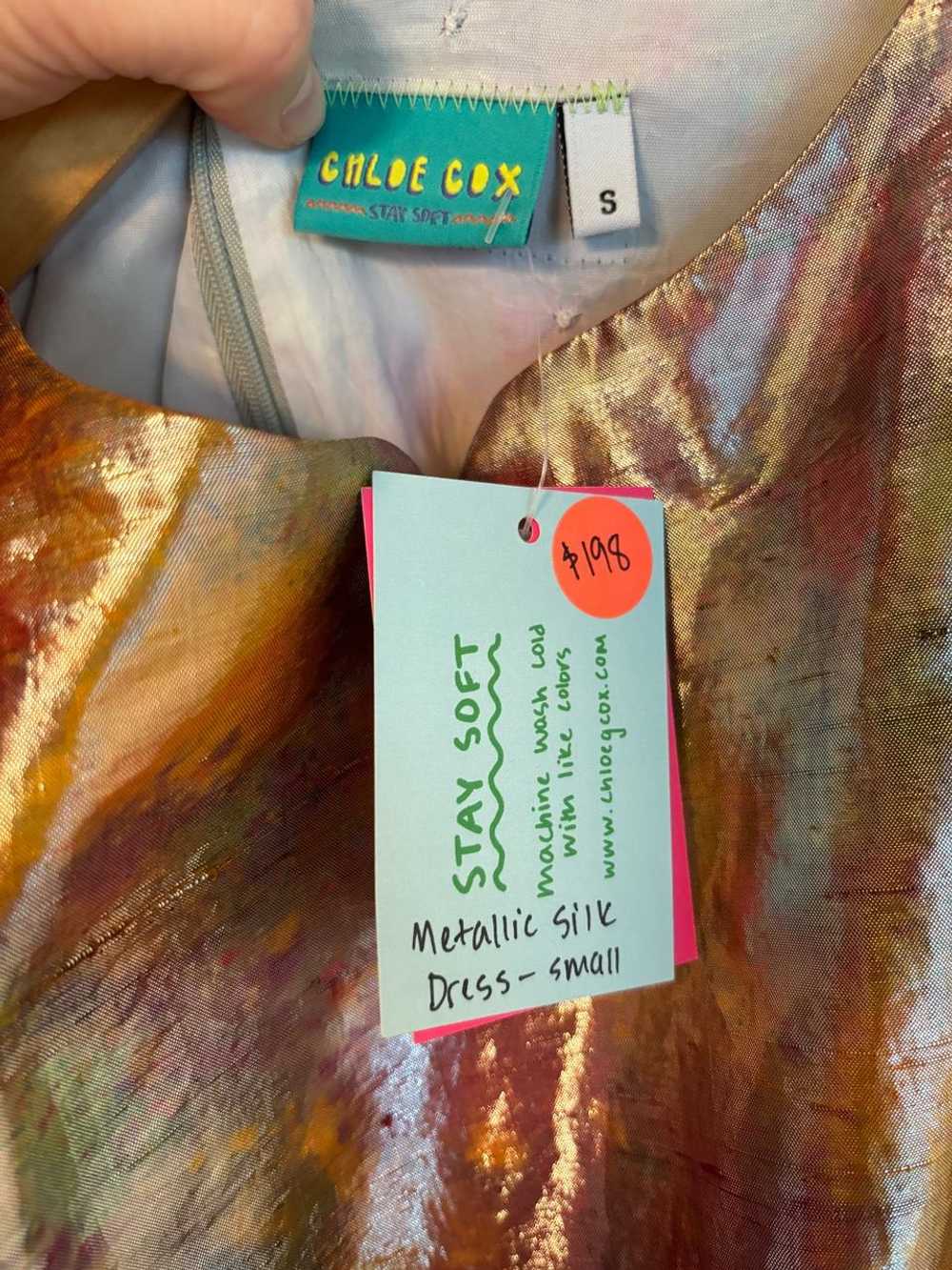 CHLOE COX Hand-Dyed Metallic Silk Dress (S) | Use… - image 4