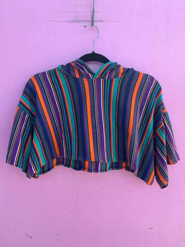 ADORABLE! RARE! 1990S SUPER CROPPED HOODED MULTI S