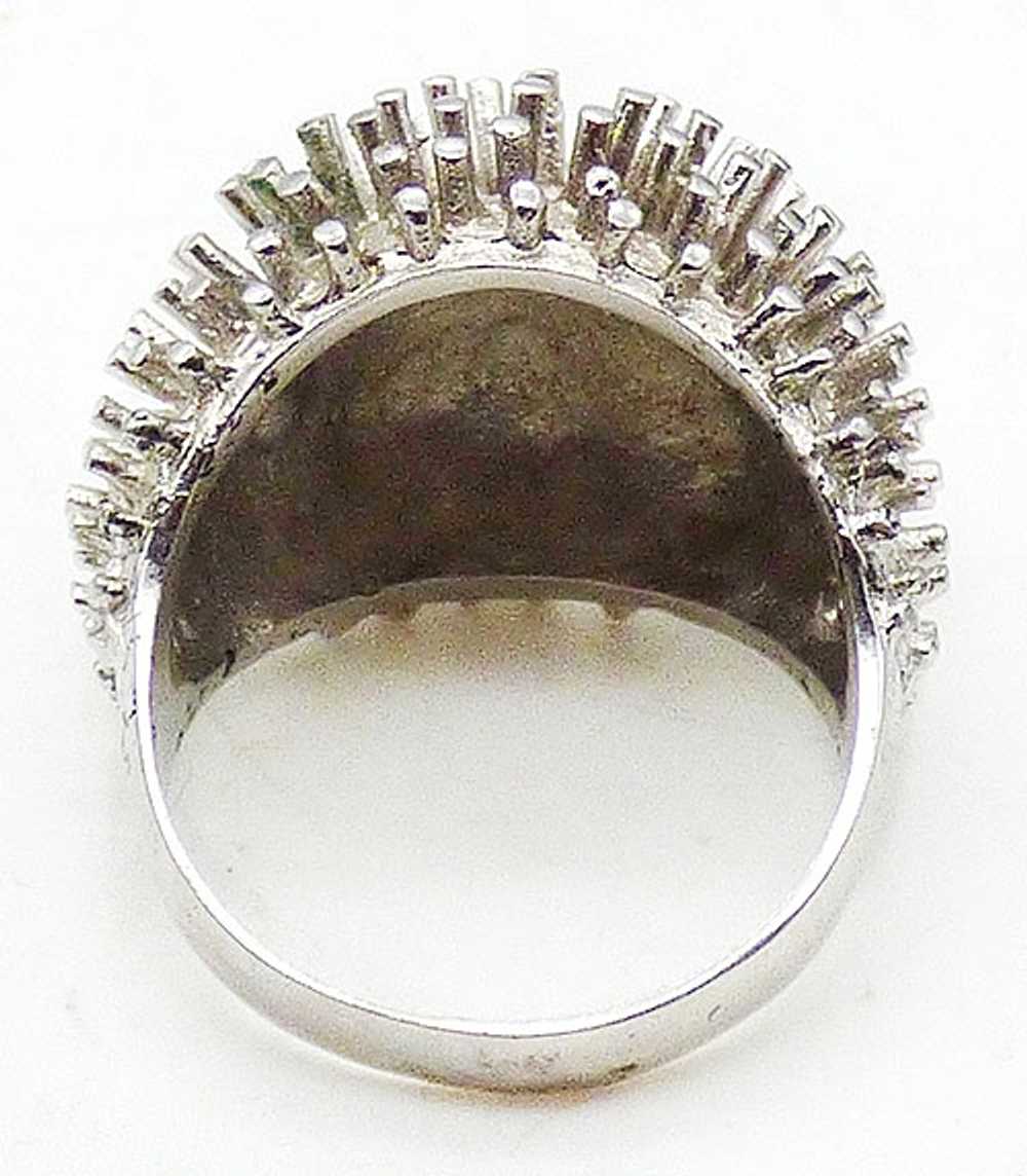 Silver Tone Domed Spikes Ring - image 3