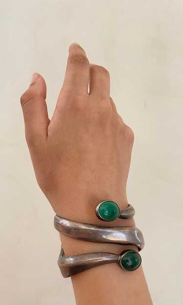 Vintage Malachite Stone Spiral Bracelet