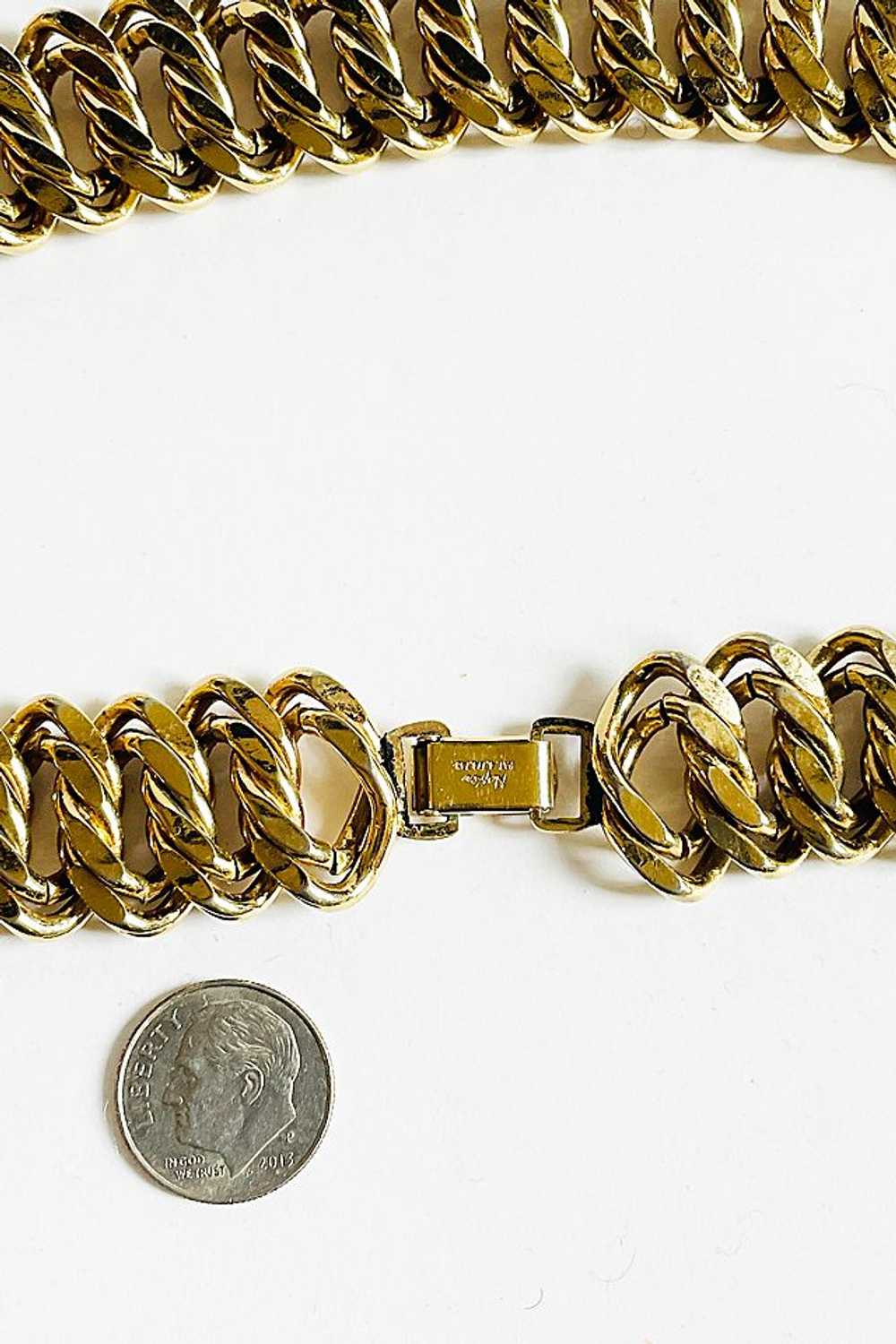 Vintage 1980's Bold Napier Heavy Gold Chain Neckl… - image 3