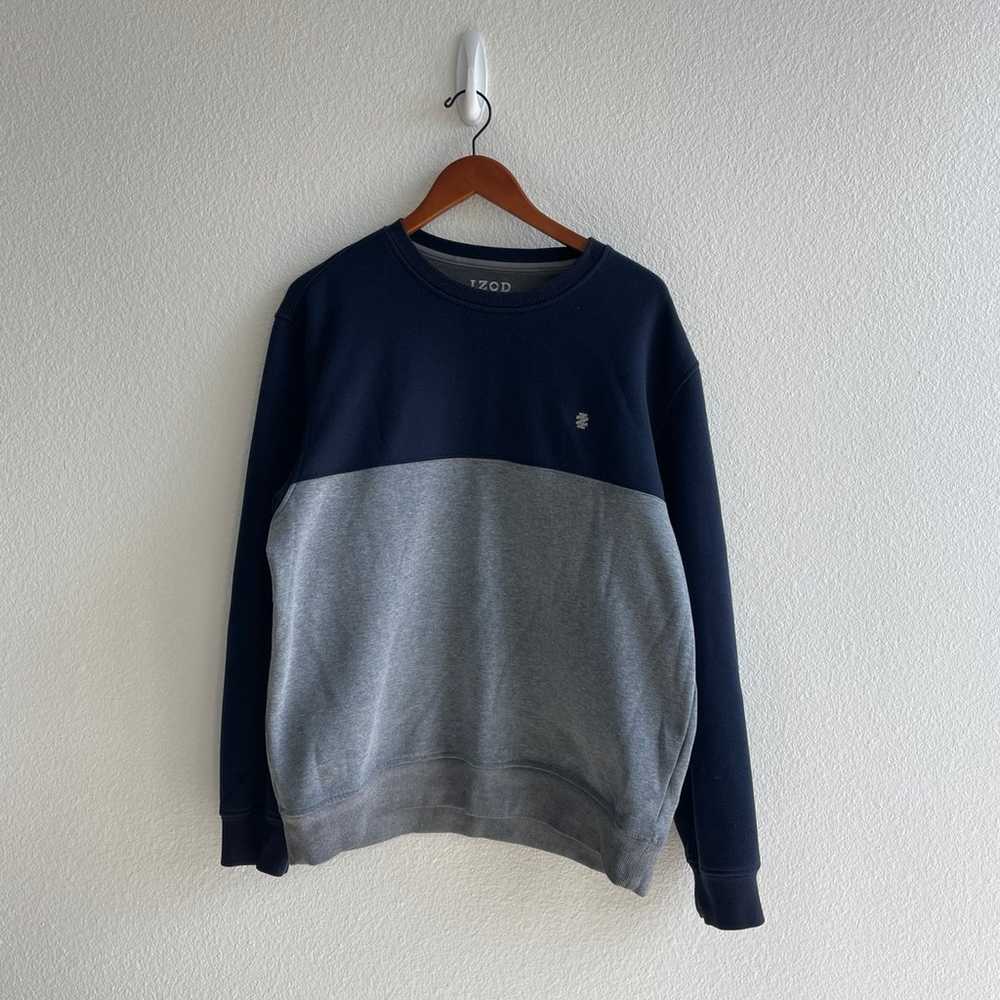 Vintage Navy Blue & Grey Izod Sweater - image 2