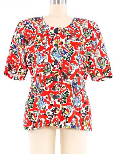 Karl Lagerfeld Mythology Print Short Sleeve Jacket